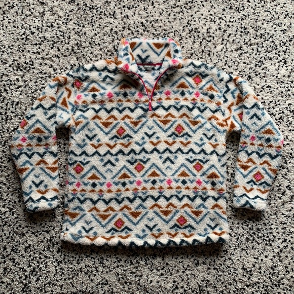 Eddie Bauer Jackets & Blazers - Eddie Bauer Women’s Geometric Design Soft Fleece Pullover Sweater Jacket Large